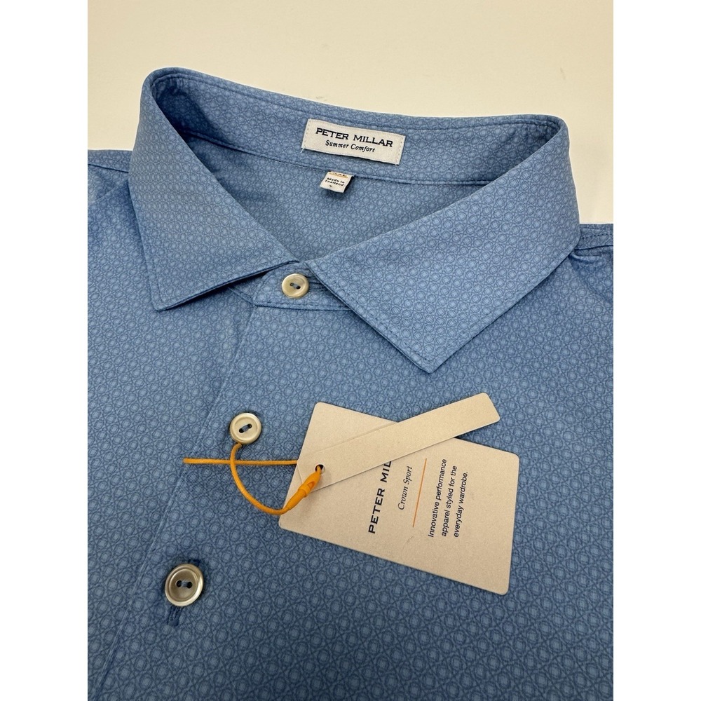 NWT PETER MILLAR Tesseract Crown Sport Performance Polo Shirt CBLU Blue XXL $145